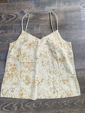 Festival Umber & Ochre Cream Hand Printed Adjustable Braided Strap Tank/Camisole